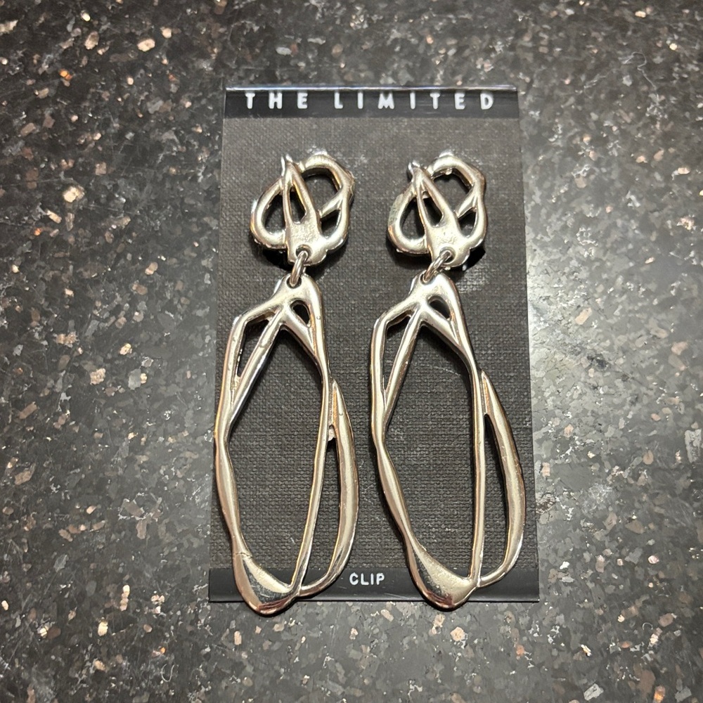 Vintage the limited clip silver drop earrings